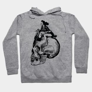 Free Spirited Girl Skull Scooter Ride Hoodie